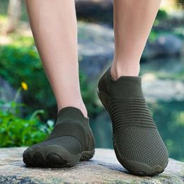 Casual Shoes Women's Sports Vulcanised Solid Colour Thick Sole Comfortable Outdoor Mountaineering Mens Knitting Sock Sneakers