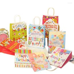 Gift Wrap 6pcs/Set Birthday Paper Packaging Bag S For Kids BabyShower Decoration Party TC091