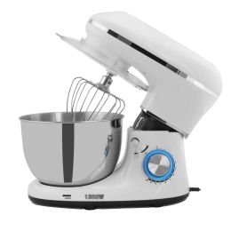 Mixers Electric Stand Mixer for Kitchen Planetary Food Mixer with Cover Dough Hook Flat Beater Wire Whip 5.5 Litres S.steel