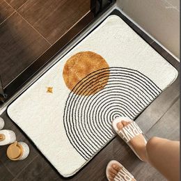 Bath Mats Fluffy Super Absorbent Bathroom Carpets Non-Slip Shower Room Bedroom Rugs With Sun Star Prints Living Kitchen Door Mat