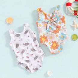 Women's Swimwear Toddler Girl Bathing Suit Baby Summer Swimsuit Cute Floral Turtle Print Sleeveless Beach Sunsuits Chic Infant