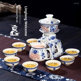 Teaware Sets Automatic Tea Set Blue And White Porcelain