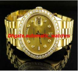 Luxury Wristwatch 18K Mens Yellow Gold Presidential DayDate 41MM Diamond Watch Automatic Men039s Watches Top Quality6845497