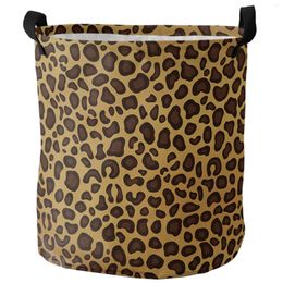 Laundry Bags Animal Skin Texture Leopard Print Foldable Basket Large Capacity Waterproof Storage Organiser Kid Toy Bag