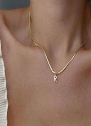 necklace Wearring inlaid diamond R letter bone chain fashion cool wind advanced feeling plated 18K Gold206y2432453