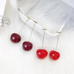 Dangle Earrings Sweet Lovely Cherry Pendant Fruit Luxury Designer Earring For Women Cute Fun Wedding Party Statement Jewelry Gift