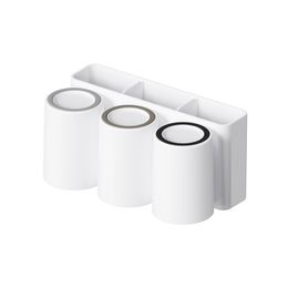 Toothbrush holder with cup set, mouthwash cup storage rack, household non perforated toothbrush cup holder, wall mounted dental cups, family of four-JUNGLEBYI 10
