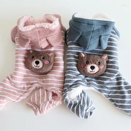 Dog Apparel Cute Jumpsuit Overalls Small Clothes Winter Pet Clothing Thicken Warm Puppy Coat Outfit Products Supplies Dropship