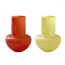 Vases Vase Hydroponics Glass Creative Red Yellow Gift Home Decoration Nordic Office Desktop Ornament