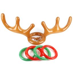 Inflatable Reindeer Christmas Hat Antler Ring Toss Holiday Party Game Toys Outdoor Fun Infantil Navidad Decoration Christmas1044040