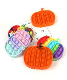 Halloween Pumpkin Shape Pioneer Rainbow Kids Toys Sensory Autism Stress Relief Push Pop Bubble Silicone Puzzle Toy Game1687834