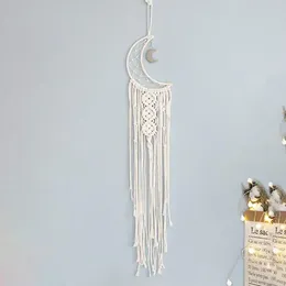 Decorative Figurines Boho Dream Catcher Wall Hanging Decoration Bohemian Handmade Pendant Elegant Moon Tassel For Bedroom