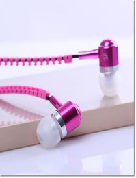 zipper earphone with 35mm round head and microphone Control Talk Metal Earphones for cell phone vs hbs 700 730 740 DHL shipp1342058