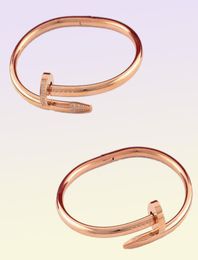 with Box Titanium Rose Gold 316l Stainless Steel Nails Love Bangle Bracelet Mens and Womens Loves Wedding Jewelry1028953