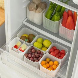 Storage Bottles Refrigerator Organiser Bin Stackable Food Fridge Box With Handle Clear Plastic Freezer Pantry Kitchen 1pc