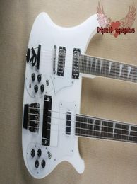 New Double neck bass guitar 4 string bass and 12 string guitar white Electric Guitar OEM Available5353964