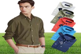 Mens Shirts Polo Long Sleeve Solid Color Slim Fit Casual Business clothing Longsleeved Dress shirt Oxford cloth2403637