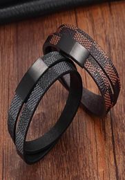 Handmade Cross Wide Cuff Bracelets Stainless Steel Magnetic Genuine Leather Bracelets Men Bracelets Bangles for Women Jewelry4075945