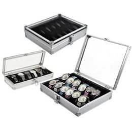 612 Grid Slots watch box convenient light watch winder Jewellery Wrist Watches Case Holder Display Storage Box Aluminium organize7913691