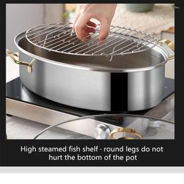 Double Boilers Multifunctional Stainless Steel Oval Soup Steamer With Glass Lid And Thickening Function