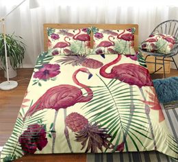 Bedding Sets Flamingo Set Tropic Pineapple Duvet Cover Fruit Beds Home Textiles Microfiber For Kids Boys Girls Bedspread