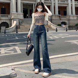 Women's Jeans Flare High Waist 2024 Leg Long Pants Korean Fashion Pantalon Women Clothing Baggy