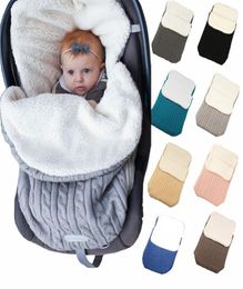 Warm Baby Blanket Cotton Knitted Newborn Swaddle Wrap Baby Soft Sleeping Bag Sleepsacks Footmuff Stroller Accessories D1750n153441587