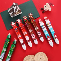 Pens 10Pcs/Lot Cute Creative Christmas Themes Multicolor Ballpoint Pens Kawaii Ball Point Pen Student School Stationery Office Access