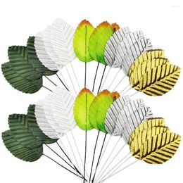 Decorative Flowers 200Pcs Artificial Plants Leaves Gold Silver Fake Garland Diy Crafts Background Wall Home Decoration Hanging Ornaments