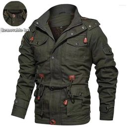 Men's Jackets Medium Long Jacket Winter Cotton Coat Plush Thick Casual Large Size Hooded Warm Outdoor Loose Work Clothes