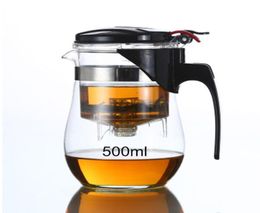 Hot Sale 500ml 750ml 1000ml Water Bottle Heat Resistant Glass Pot Flower Set Coffee pot Bouteille4183025