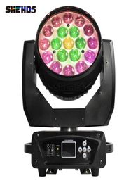 SHEHDS Stage Light BeamWash 19x15W RGBW Zoom Moving Head Lighting for Disco KTV Party DJ Equipment Rapid Transportation6676360