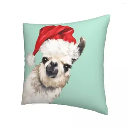 Pillow Christmas Sneaky Llama In Green Alpaca Pillowcase Cover Merry Throw Case Home Square 45 45cm