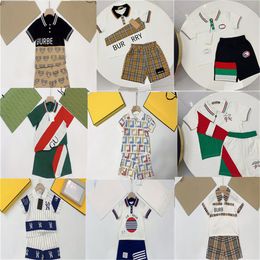 fasion new brand Designer polo suit Summer cotton high quality children's shorts High-end children's sports suit size 90cm-150cm a2
