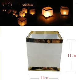 Candle Holders Square Origami Paper Lights Waterproof Floating Water Surface Wishing For Birtyday Wedding Part Lanterns Party Supply