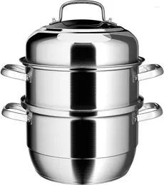 Double Boilers VENTION Large Steamer For Cooking 3 Tier Pot 13 2/5 Inch Stainless Steel Steam Pots