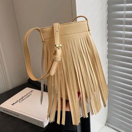 Waist Bags Foufurieux Bohemian Bag Fringe Tassel Women's Handbags Frosted Leather Purse Vintage Women Shoulder Crossbody Messenger