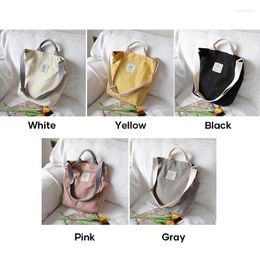 Storage Bags Women Corduroy Shopping Bag Shoulder Zippered Pockets Crossbody Large Capacity Student