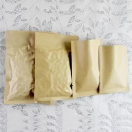 Storage Bags 9 13cm Heat Seal Brown Kraft Paper Aluminum Foil Food Coffee Nuts Pack Bag 100Pcs/Lot Open Top Mylar Party Package Pouch