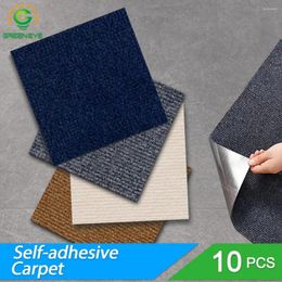 Carpets 10pcs Carpet Floor Tiles Sticker Adhesive Stickers Peel And Stick Removable DIY Home Furnishings Indoor Room