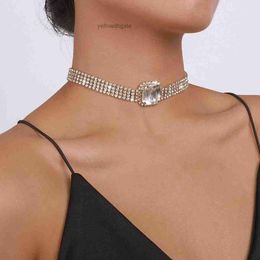 N10457 Luxury Claw Chain Necklace with Personalized Tie Neck Multi layered Full Diamond Necklace for Dinner Party Neckchain