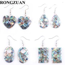 Dangle Earrings Hook Women Hanging Fashion Jewelry Abalone Shell Bead Round Cross Heart Oblong 1 Pair TBR301