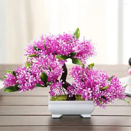 Decorative Flowers High Quality Artificial Bonsai Potted Plants Flower And Office For Home Fuchsia Full Pot Height High-Quality In Fake