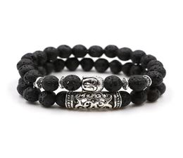 designer Jewellery Volcanic Rocks Couple Beads Stone Bracelet For Women Beaded Bracelets Buddhism Buddha Head Bangles For Men Pulsei1142309