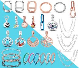 Me Series The Eye Medallion Pendant Charms 925 Silver Fit Bracelet Necklace DIY Link Earring Styling Two-ring Connector7199381