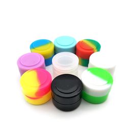 High Quality 57ML Colorful Nonstick Fineness Portable r silicone Circular solid state smoke Wax and oil box Tobacco Smoking Pipe 4283787