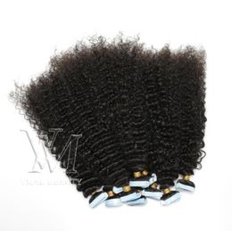 VMAE Virgin Tape In Human Hair Extension Immediate Delivery 28 INCH Natural Colour italian curly Water Wave 3A 3C3942254