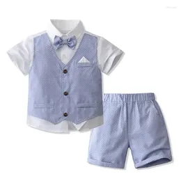 Clothing Sets Baby Boys Clothes Set Summer Short Sleeve Bow Shirt Tops Shorts Gentleman 2Pcs Formal Suit Kids Handsome