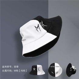 Trendy Brand Black and White Fisherman Hat Men's Summer Hip Hop Street Trendy Ins Pot Hat Trendy Cool Handsome Hat Men's Trendy