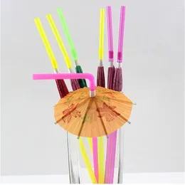 Party Decoration 1000pcs Craft Straws Supplies Fluorescent Umbrella One-off Disposable Features Handicraft Pipette
